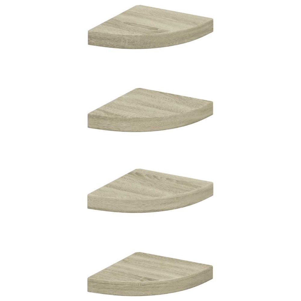 vidaXL Ράφια Τοίχου Γωνιακά 4 τεμ. Χρώμα Δρυός 25x25x3,8 εκ. MDF