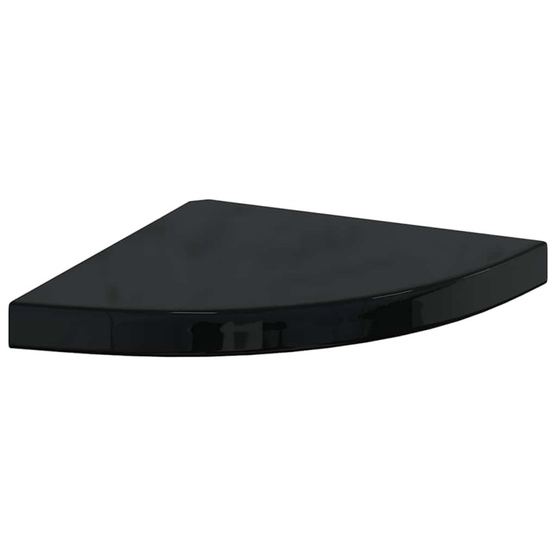 vidaXL Ράφι Τοίχου Γωνιακό Γυαλιστερό Μαύρο 35x35x3,8 εκ. από MDF