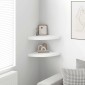 vidaXL Ράφια Τοίχου Γωνιακά 2 τεμ. Άσπρα 35x35x3,8 εκ. MDF