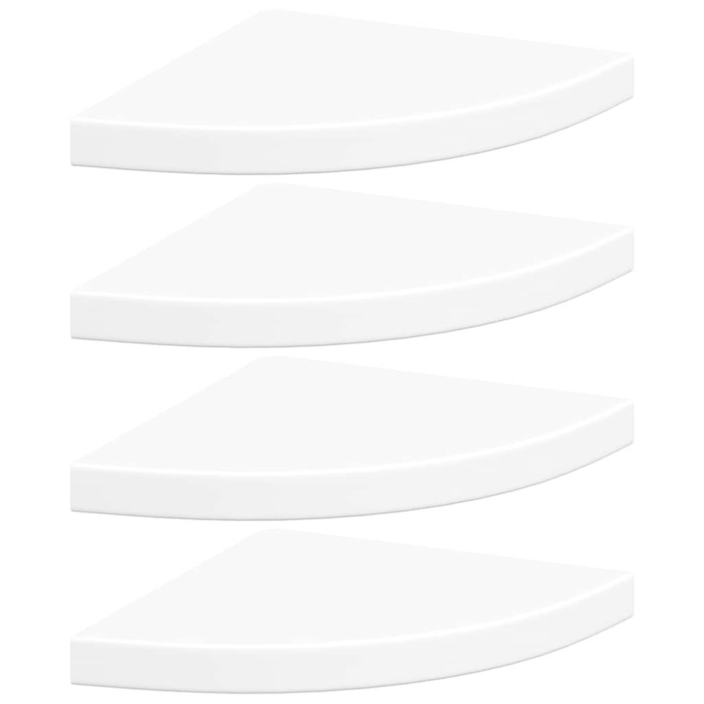 vidaXL Ράφια Τοίχου Γωνιακά 4 τεμ. Άσπρα 35x35x3,8 εκ. MDF