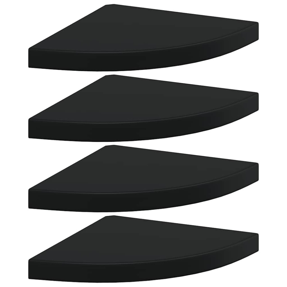 vidaXL Ράφια Τοίχου 4 τεμ. Μαύρα 35x35x3,8 εκ. από MDF