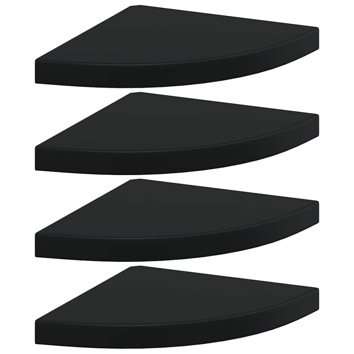 vidaXL Ράφια Τοίχου 4 τεμ. Μαύρα 35x35x3,8 εκ. από MDF