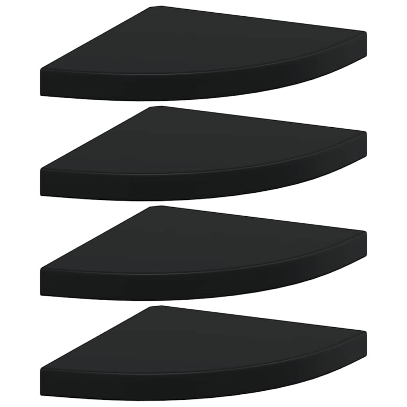 vidaXL Ράφια Τοίχου 4 τεμ. Μαύρα 35x35x3,8 εκ. από MDF