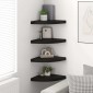 vidaXL Ράφια Τοίχου 4 τεμ. Μαύρα 35x35x3,8 εκ. από MDF