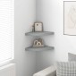 vidaXL Ράφια Τοίχου Γωνιακά 2 τεμ. Γκρι 35x35x3,8 εκ. MDF
