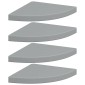 vidaXL Ράφια Τοίχου Γωνιακά 4 τεμ. Γκρι 35x35x3,8 εκ. MDF