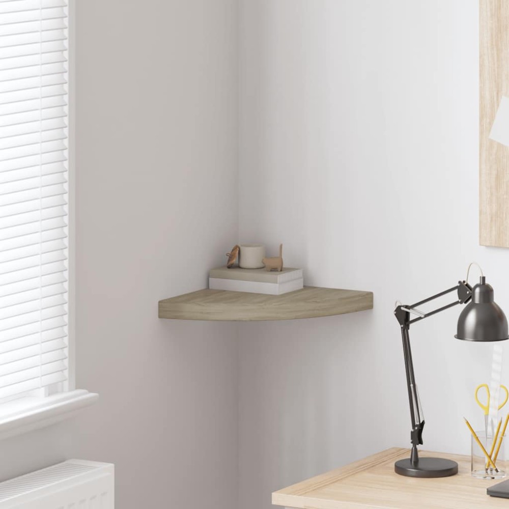 vidaXL Ράφι Τοίχου Γωνιακό Χρώμα Δρυός 35x35x3,8 εκ. από MDF