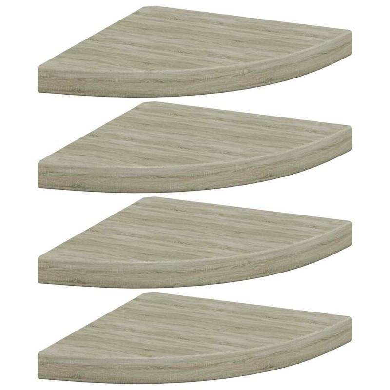 vidaXL Ράφια Τοίχου Γωνιακά 4 τεμ. Χρώμα Δρυός 35x35x3,8 εκ. MDF