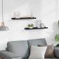 vidaXL Ράφια για Κορνίζες 2 τεμ. Μαύρα 60 x 9 x 3 εκ. από MDF