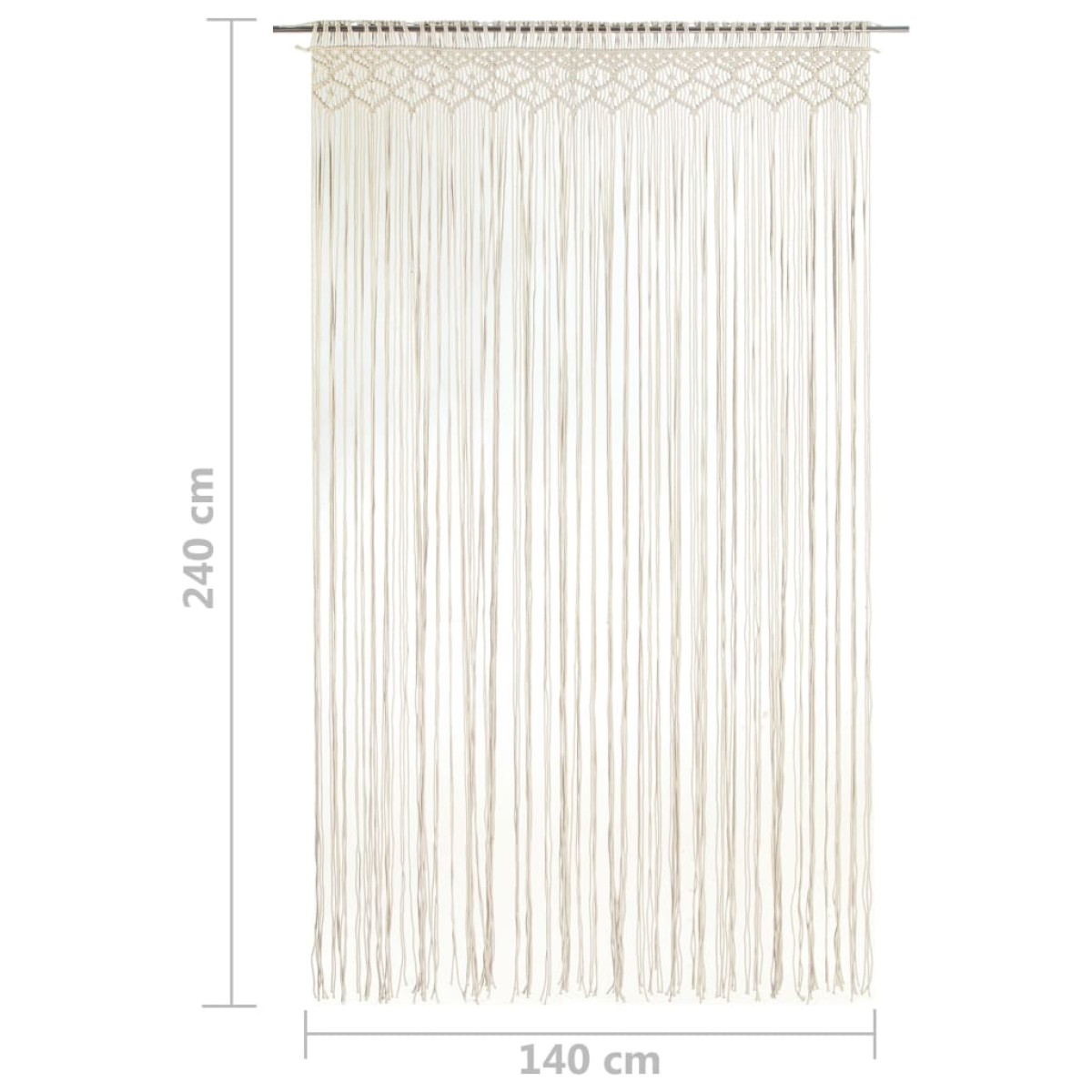 vidaXL Κουρτίνα Μακραμέ 140 x 240 εκ. Βαμβακερή