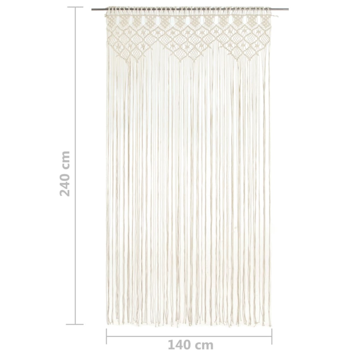 vidaXL Κουρτίνα Μακραμέ 140 x 240 εκ. Βαμβακερή