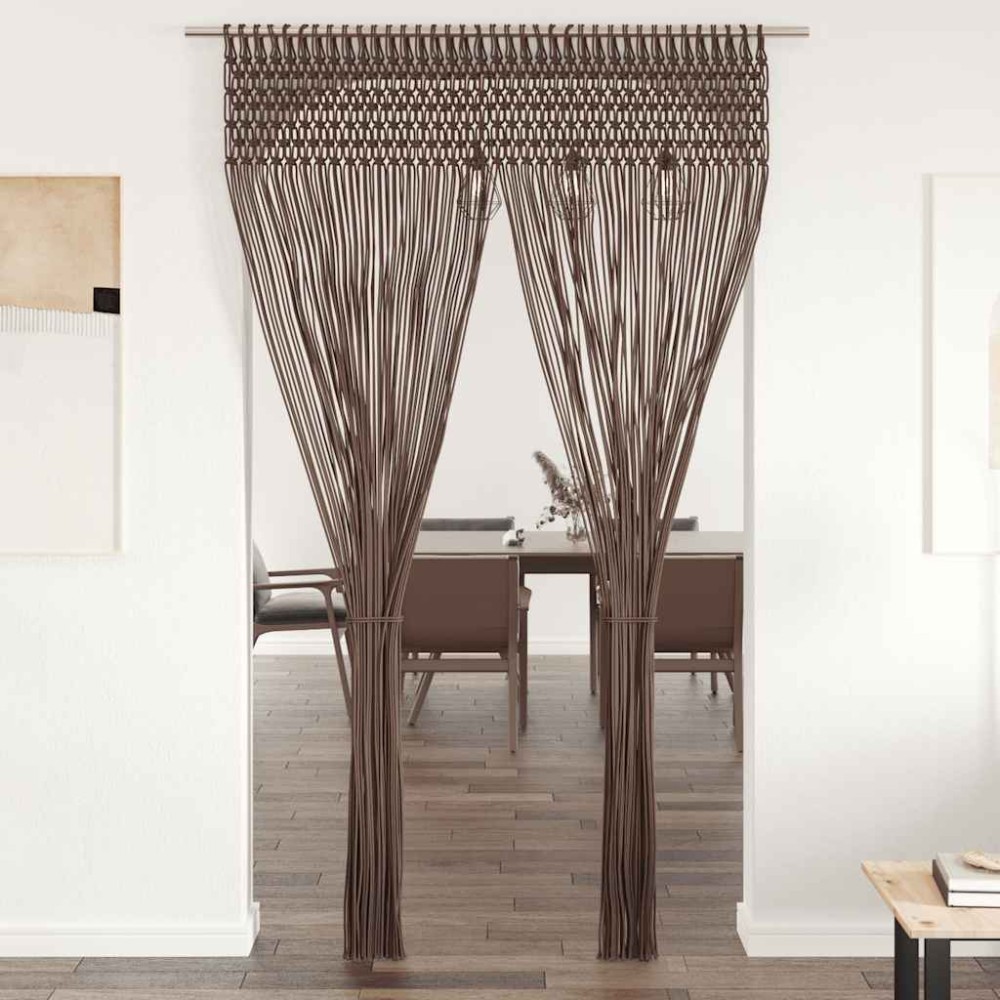 vidaXL Κουρτίνα Μακραμέ Taupe 140 x 240 εκ. Βαμβακερή