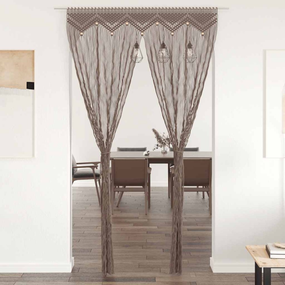 vidaXL Κουρτίνα Μακραμέ Taupe 140 x 240 εκ. Βαμβακερή
