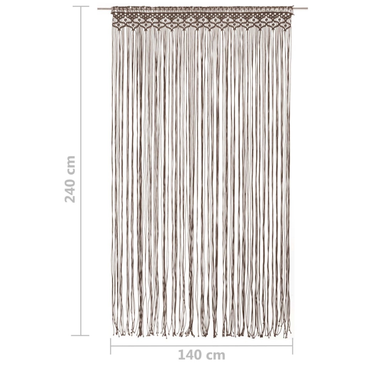 vidaXL Κουρτίνα Μακραμέ Taupe 140 x 240 εκ. Βαμβακερή