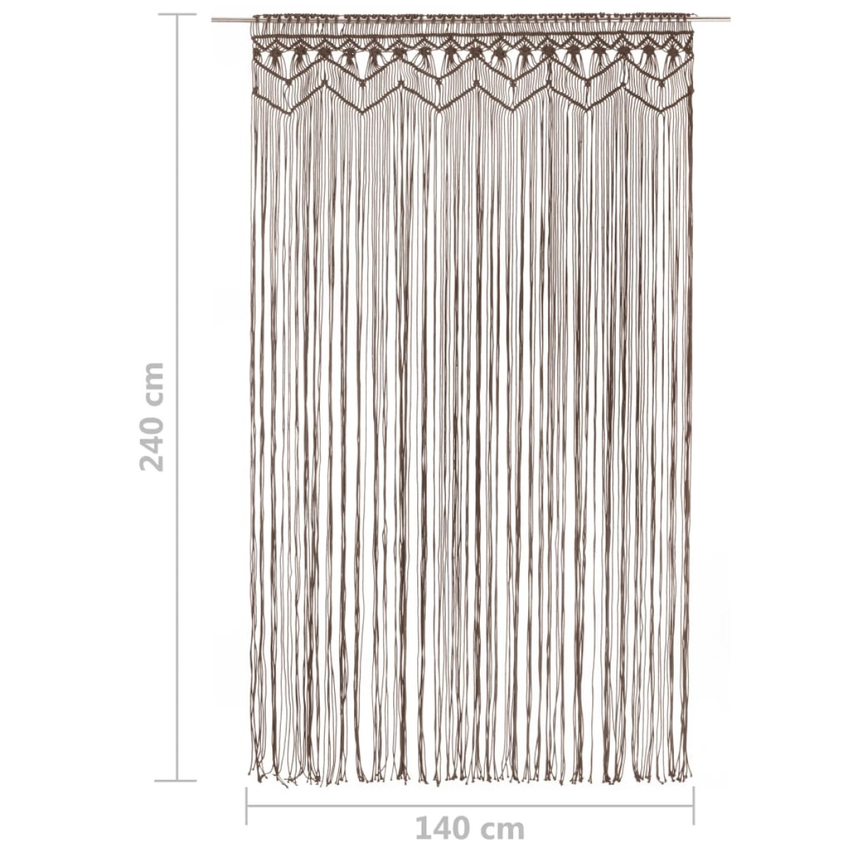 vidaXL Κουρτίνα Μακραμέ Taupe 140 x 240 εκ. Βαμβακερή