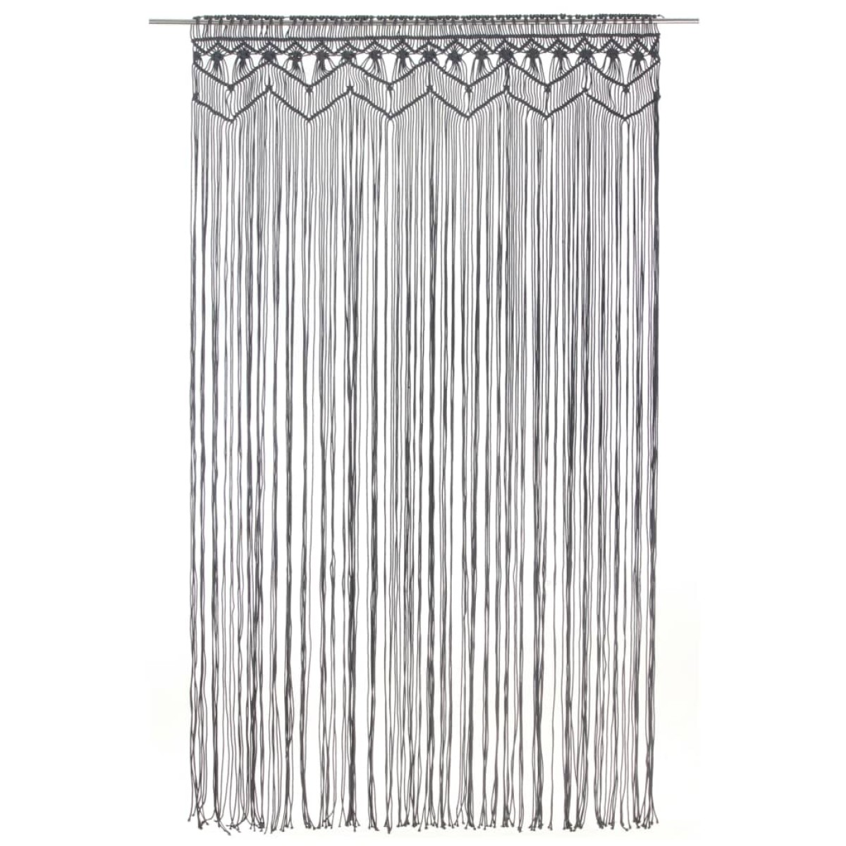 vidaXL Κουρτίνα Μακραμέ Ανθρακί 140 x 240 εκ. Βαμβακερή
