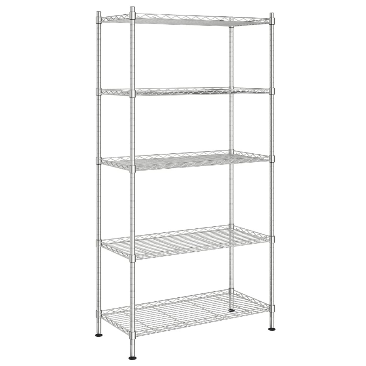 vidaXL Ραφιέρα Αποθήκευσης 5 Επιπέδων Χρωμέ 90 x 35 x 180 εκ. 250 κιλά