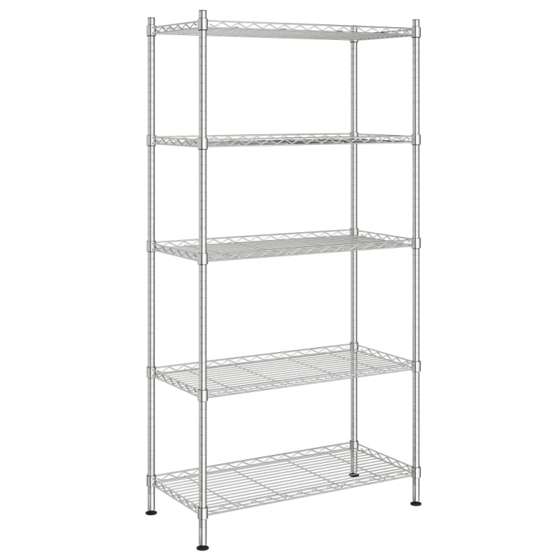 vidaXL Ραφιέρα Αποθήκευσης 5 Επιπέδων Χρωμέ 90 x 35 x 180 εκ. 250 κιλά