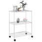 vidaXL Ραφιέρα 3 Επιπέδων με Τροχούς Χρωμέ 60x35x81 εκ. 150 κ.