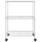 vidaXL Ραφιέρα 3 Επιπέδων με Τροχούς Χρωμέ 60x35x81 εκ. 150 κ.