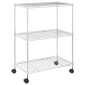 vidaXL Ραφιέρα 3 Επιπέδων με Τροχούς Χρωμέ 60x35x81 εκ. 150 κ.