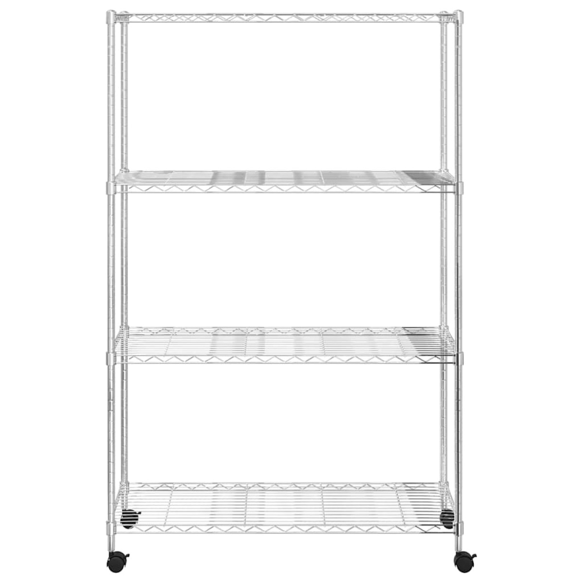 vidaXL Ραφιέρα 4 Επιπέδων με Τροχούς Χρωμέ 90x35x142 εκ. 200 κ.