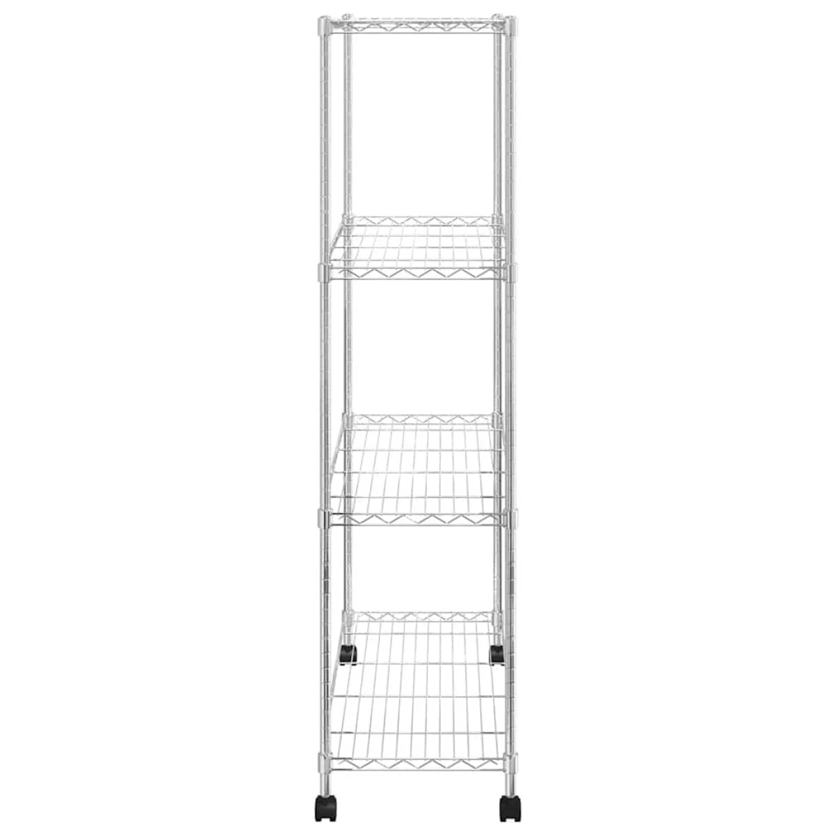 vidaXL Ραφιέρα 4 Επιπέδων με Τροχούς Χρωμέ 90x35x142 εκ. 200 κ.