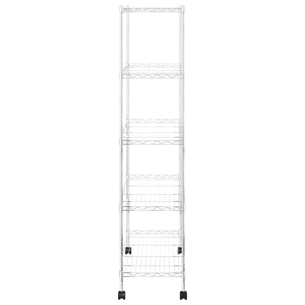 vidaXL Ραφιέρα 5 Επιπέδων με Τροχούς Χρωμέ 75x35x155 εκ. 250 κ.