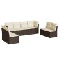 vidaXL Σαλόνι Κήπου Σετ 8 Τεμαχίων Καφέ Συνθετικό Ρατάν με Μαξιλάρια