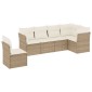 vidaXL Σετ Καναπέ Κήπου 6 τεμ. Μπεζ Συνθετικό Ρατάν με Μαξιλάρια