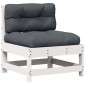 vidaXL Σαλόνι Κήπου 8 τεμ. Λευκό από Μασίφ Ξύλο Πεύκου με Μαξιλάρια