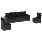 vidaXL Καναπές Κήπου 6 Τεμαχίων Μαύρο από Συνθετικό Ρατάν με Μαξιλάρια