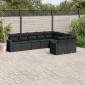 vidaXL Σαλόνι Κήπου Σετ 9 Τεμαχίων Μαύρο από Συνθ. Ρατάν με Μαξιλάρια