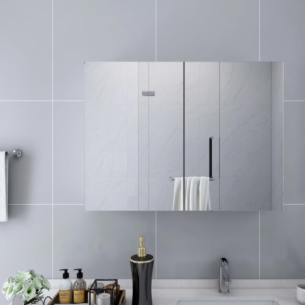vidaXL Καθρέφτης Μπάνιου με Ντουλάπι Λευκό 80 x 15 x 60 εκ. από MDF
