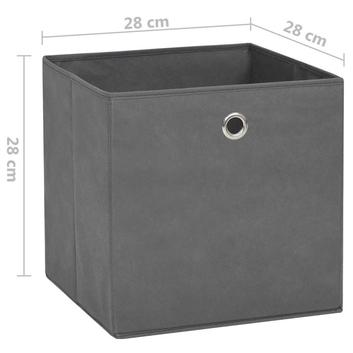 vidaXL Κουτιά Αποθήκευσης 4 τεμ. Γκρι 28x28x28 εκ. Ύφασμα Non-woven