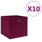 vidaXL Κουτιά Αποθήκευσης 10τεμ Σκ Κόκκινα 28x28x28εκ Ύφασμα Non-woven