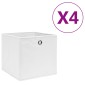 vidaXL Κουτιά Αποθήκευσης 4 τεμ. Λευκά 28x28x28 εκ. Ύφασμα Non-woven
