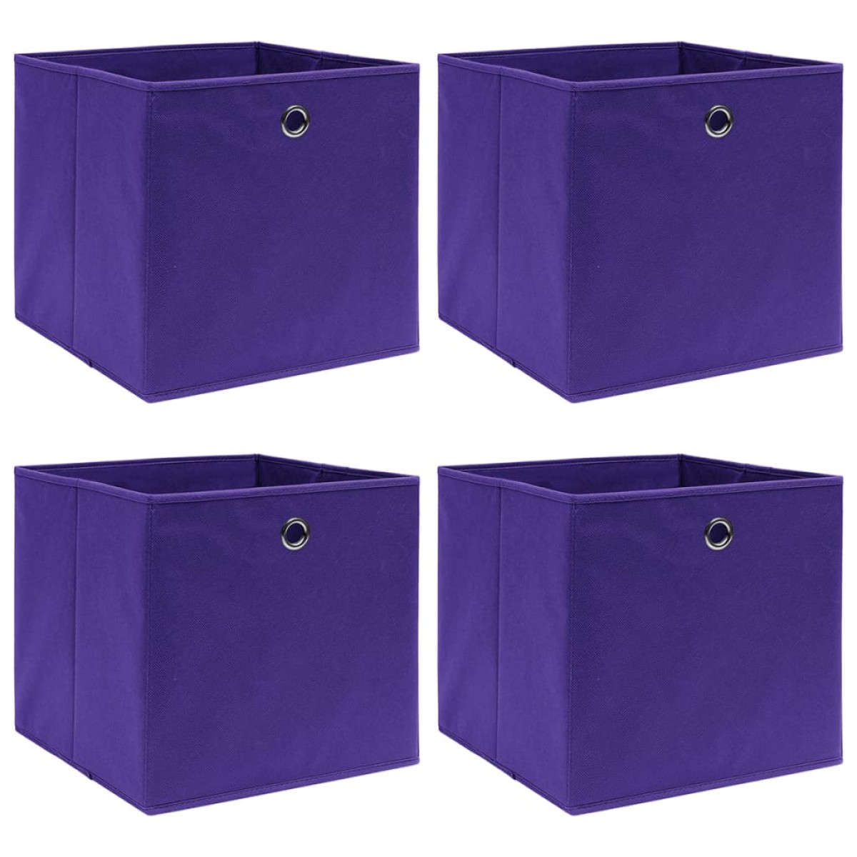 vidaXL Κουτιά Αποθήκευσης 4 τεμ. Μοβ 28x28x28 εκ. Ύφασμα Non-woven