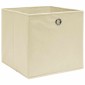 vidaXL Κουτιά Αποθήκευσης 4 τεμ. Κρεμ 28x28x28 εκ. Ύφασμα Non-woven