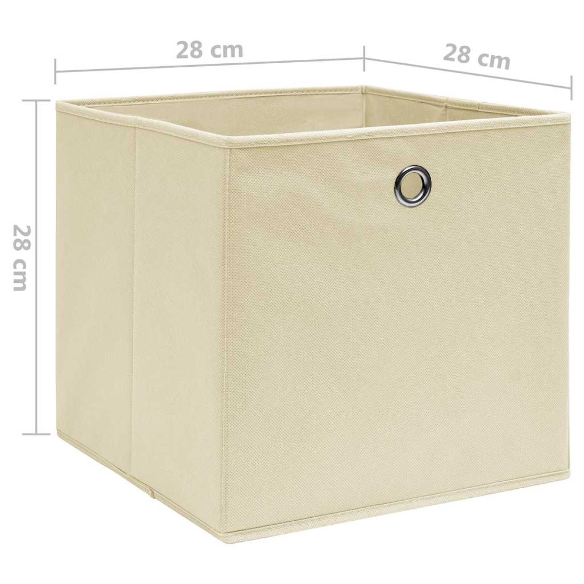 vidaXL Κουτιά Αποθήκευσης 4 τεμ. Κρεμ 28x28x28 εκ. Ύφασμα Non-woven