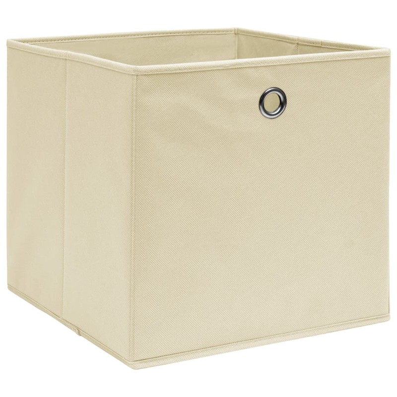 vidaXL Κουτιά Αποθήκευσης 10 τεμ. Κρεμ 28x28x28εκ Ύφασμα Non-woven