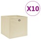 vidaXL Κουτιά Αποθήκευσης 10 τεμ. Κρεμ 28x28x28εκ Ύφασμα Non-woven