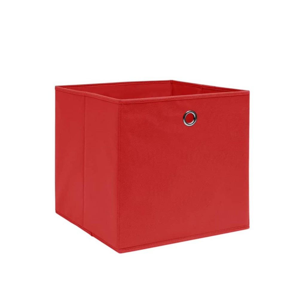 vidaXL Κουτιά Αποθήκευσης 10τεμ Κόκκινα 28x28x28εκ Ύφασμα Non-woven