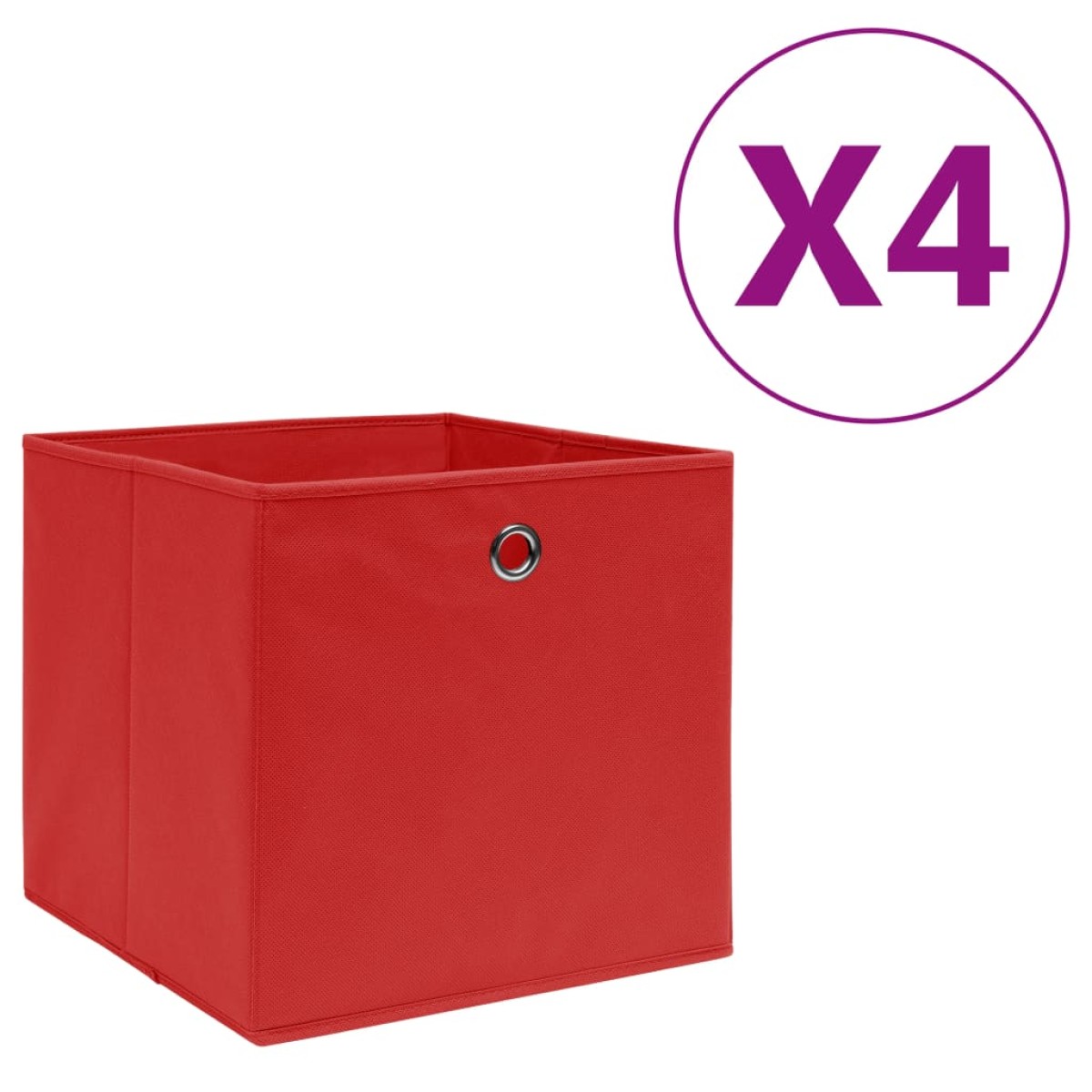 vidaXL Κουτιά Αποθήκευσης 10τεμ Κόκκινα 28x28x28εκ Ύφασμα Non-woven