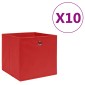 vidaXL Κουτιά Αποθήκευσης 10τεμ Κόκκινα 28x28x28εκ Ύφασμα Non-woven