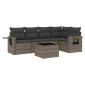 vidaXL Σαλόνι Κήπου 6 Τεμαχίων από Γκρι Συνθετικό Ρατάν με Μαξιλάρια