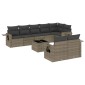 vidaXL Σαλόνι Κήπου Σετ 9 Τεμαχίων Γκρι Συνθετικό Ρατάν με Μαξιλάρια