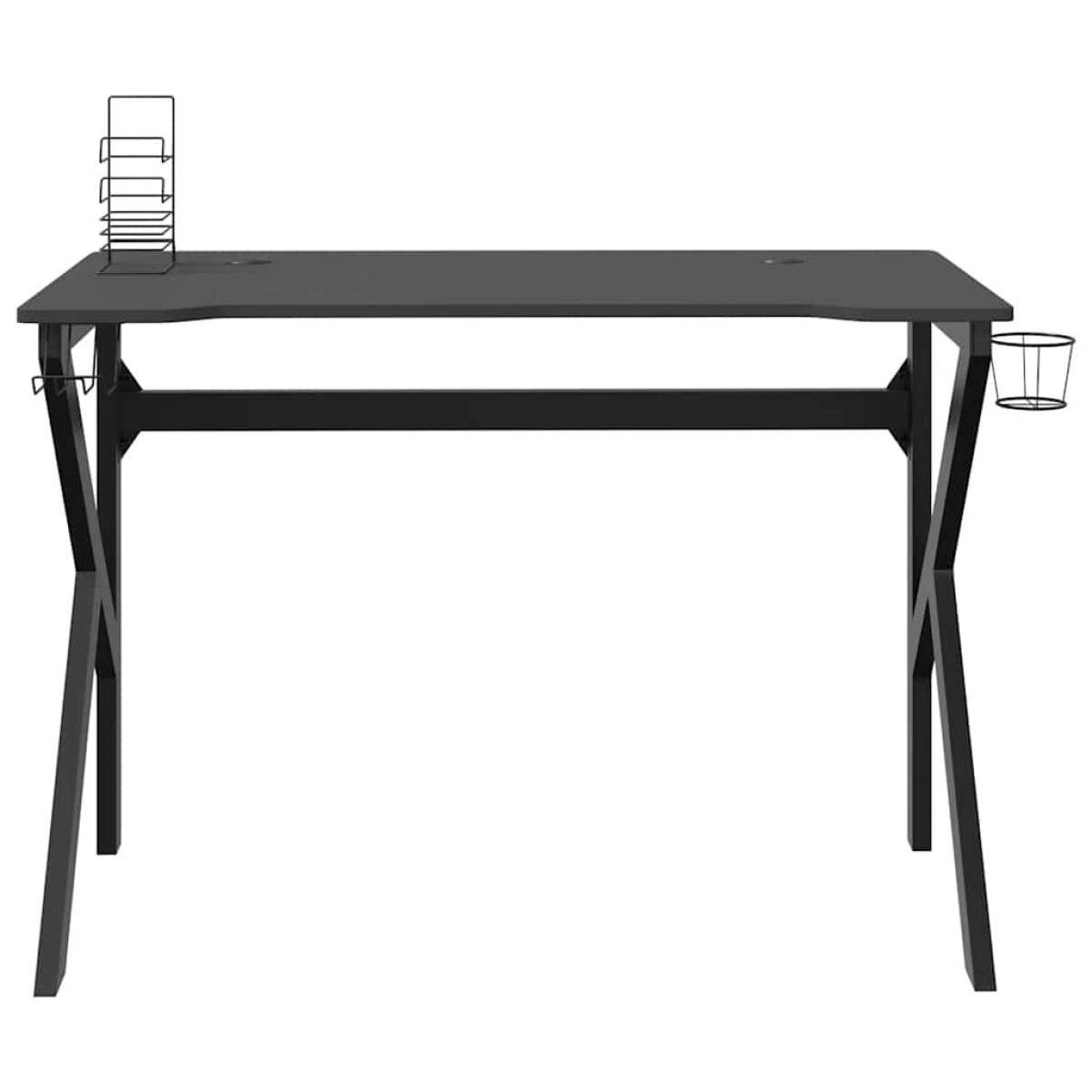 vidaXL Γραφείο Gaming Μαύρο 110 x 60 x 75 εκ. με Πόδια σε Σχήμα Κ