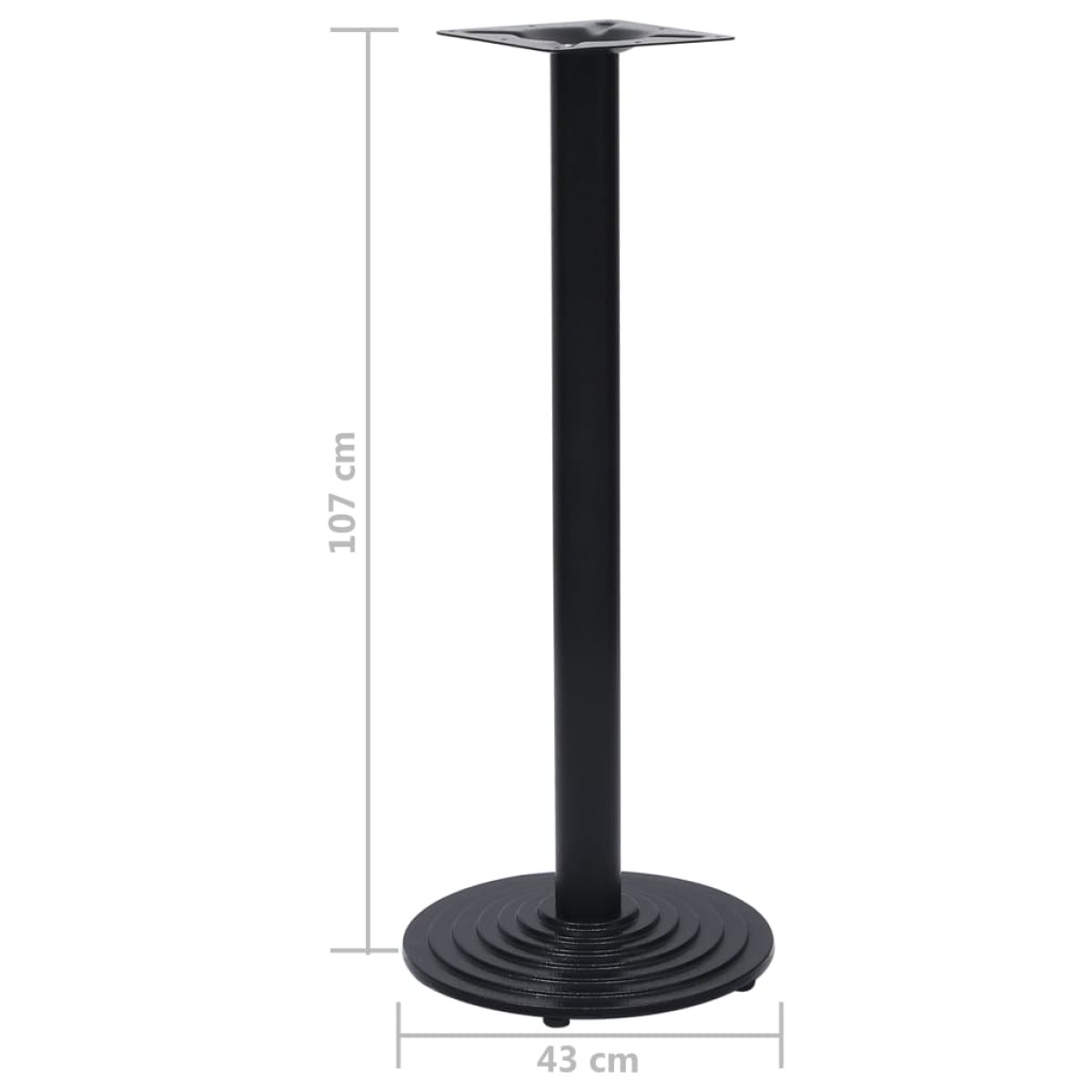 vidaXL Πόδι τραπεζιού μπιστρό μαύρο Ø43x107 cm Χυτοσίδηρος