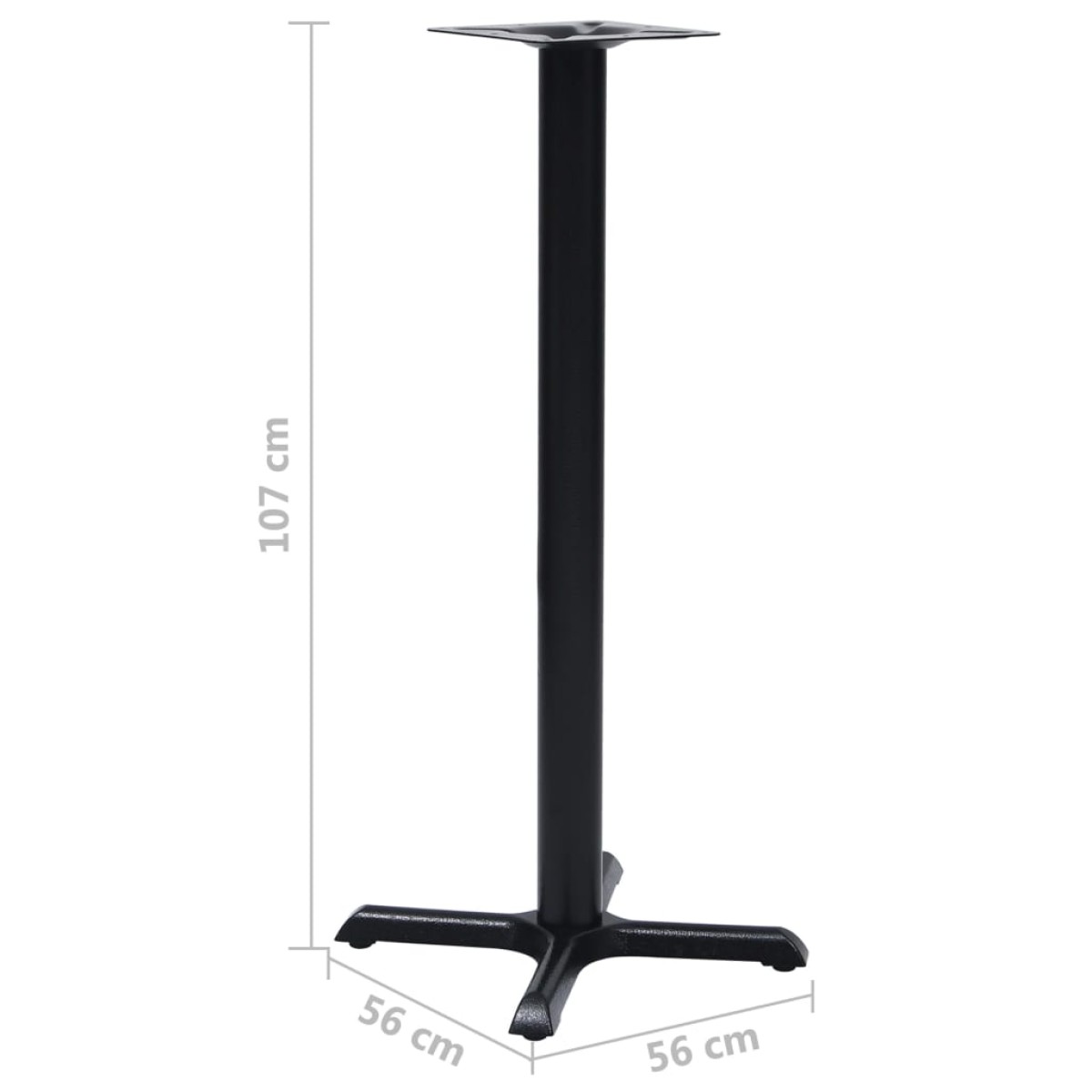 vidaXL Πόδι Τραπεζιού Bistro Μαύρο 56 x 56 x 107 εκ. από Χυτοσίδηρο